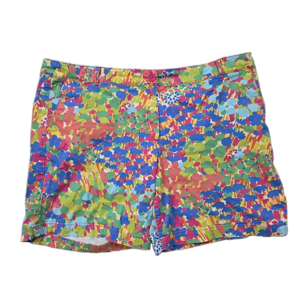 Talbots The Weekend Short Size 16 Multicolor Floral Cotton Chino Shorts